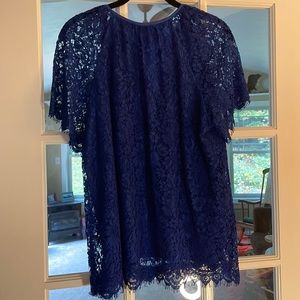 J Crew blue lace top medium tall